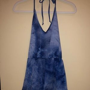 Blue tie dye romper